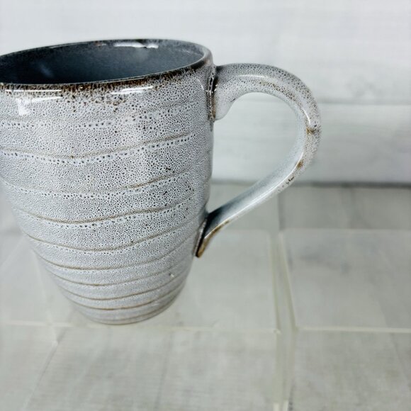 Home Target Gray Ribbed Brown Speckled Farmhouse Rustic 10oz Cups Mugs Set of 4 - Picture 15 of 16